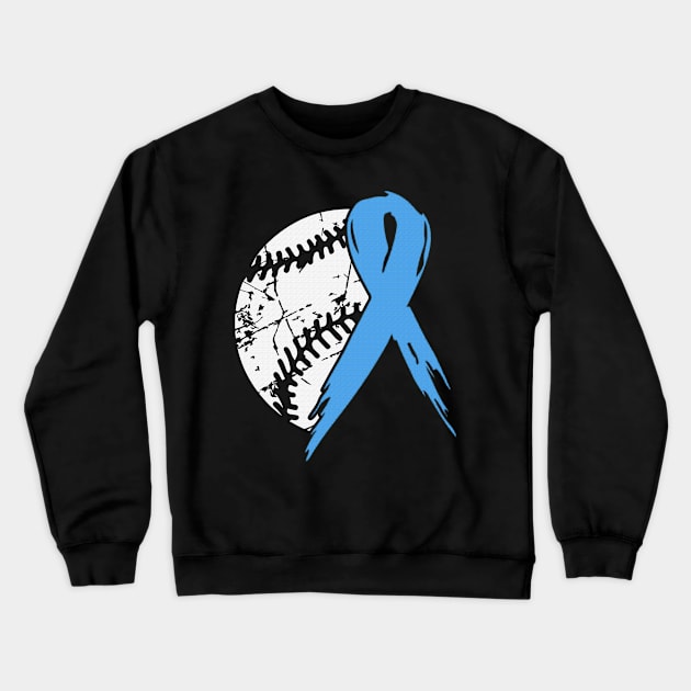 Baseball Tackle Trisomy 18 Awareness Light Blue Ribbon Warrior Support Survivor Hope Crewneck Sweatshirt by celsaclaudio506